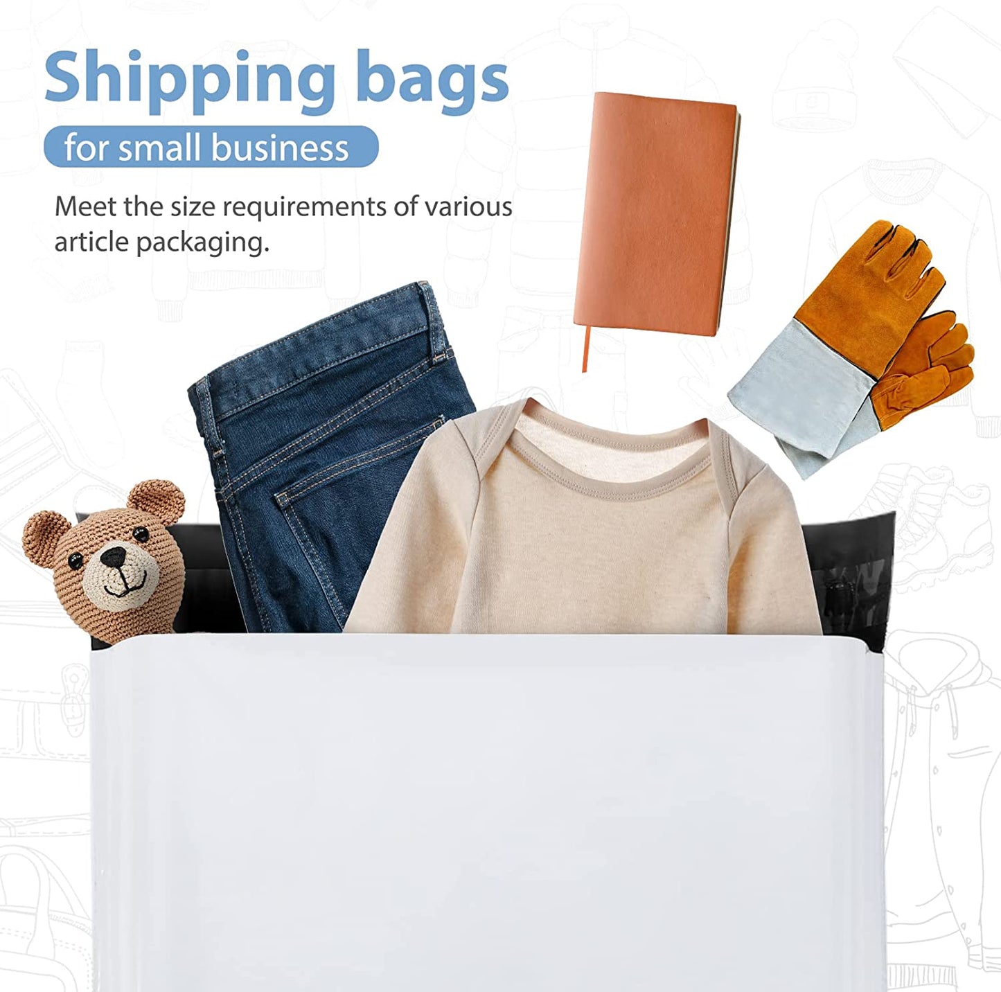 10x13 Poly-Mailer Envelope Shipping Bags | White