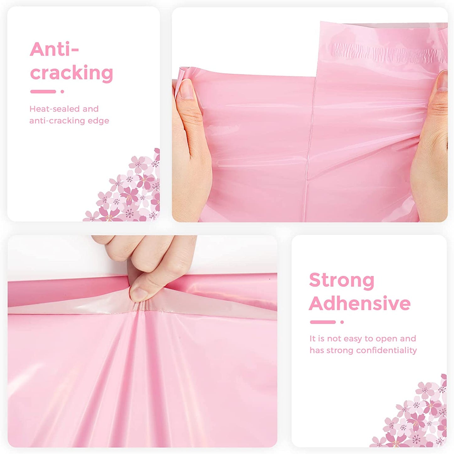 10x13 Poly-Mailer Envelope Shipping Bags | Sakura Pink