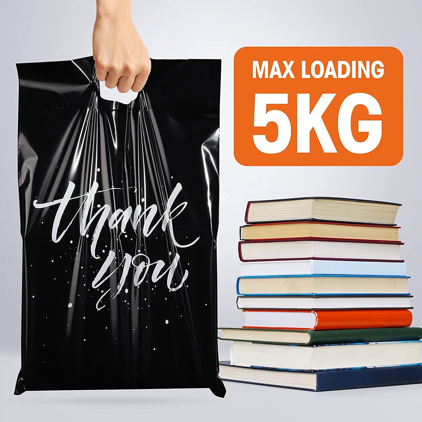 10x13 Poly-Mailer Shipping Bags with Handle | Black