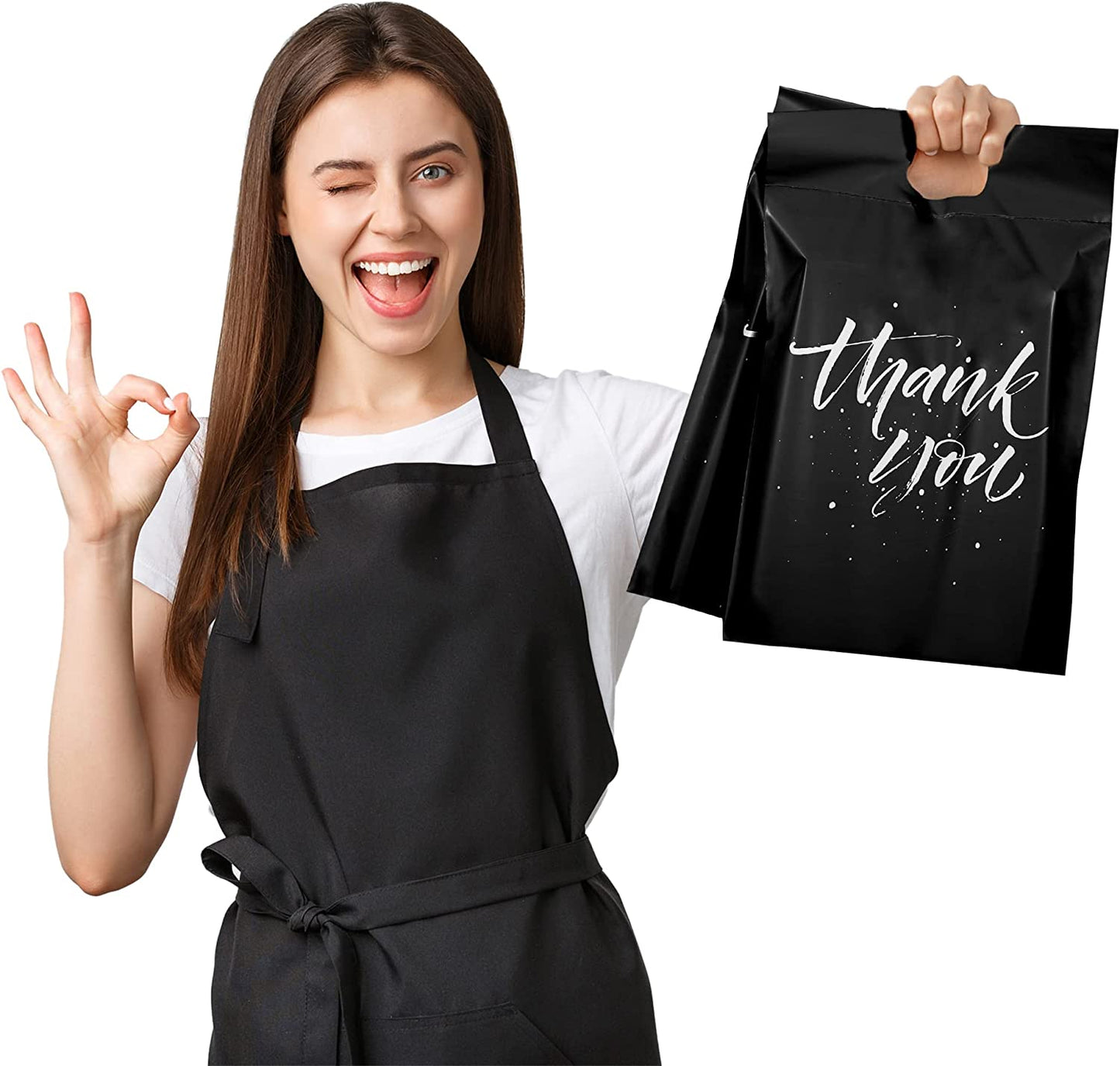 10x13 Poly-Mailer Shipping Bags with Handle | Black