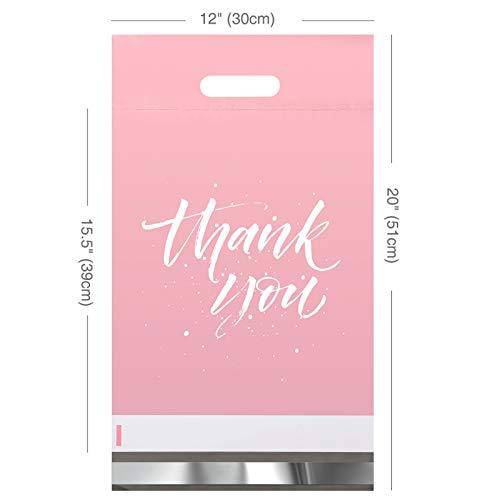12x15.5 Poly-Mailer Self-Sealing Envelope Shipping Bags with Handle | Sakura Pink