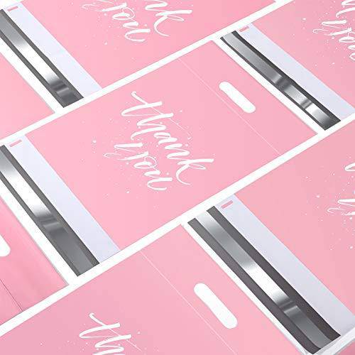 12x15.5 Poly-Mailer Self-Sealing Envelope Shipping Bags with Handle | Sakura Pink