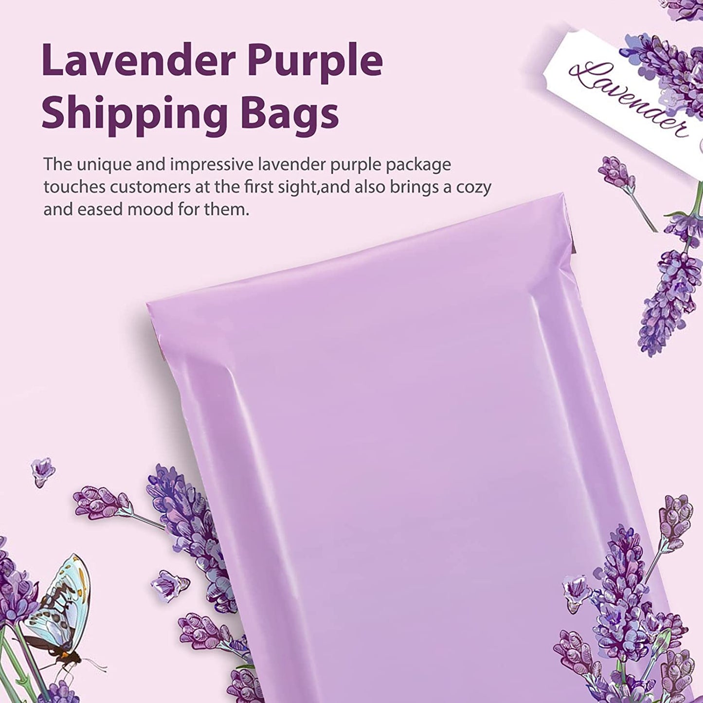 12x15.5 Poly-Mailer Envelope Shipping Bags | Light Purple