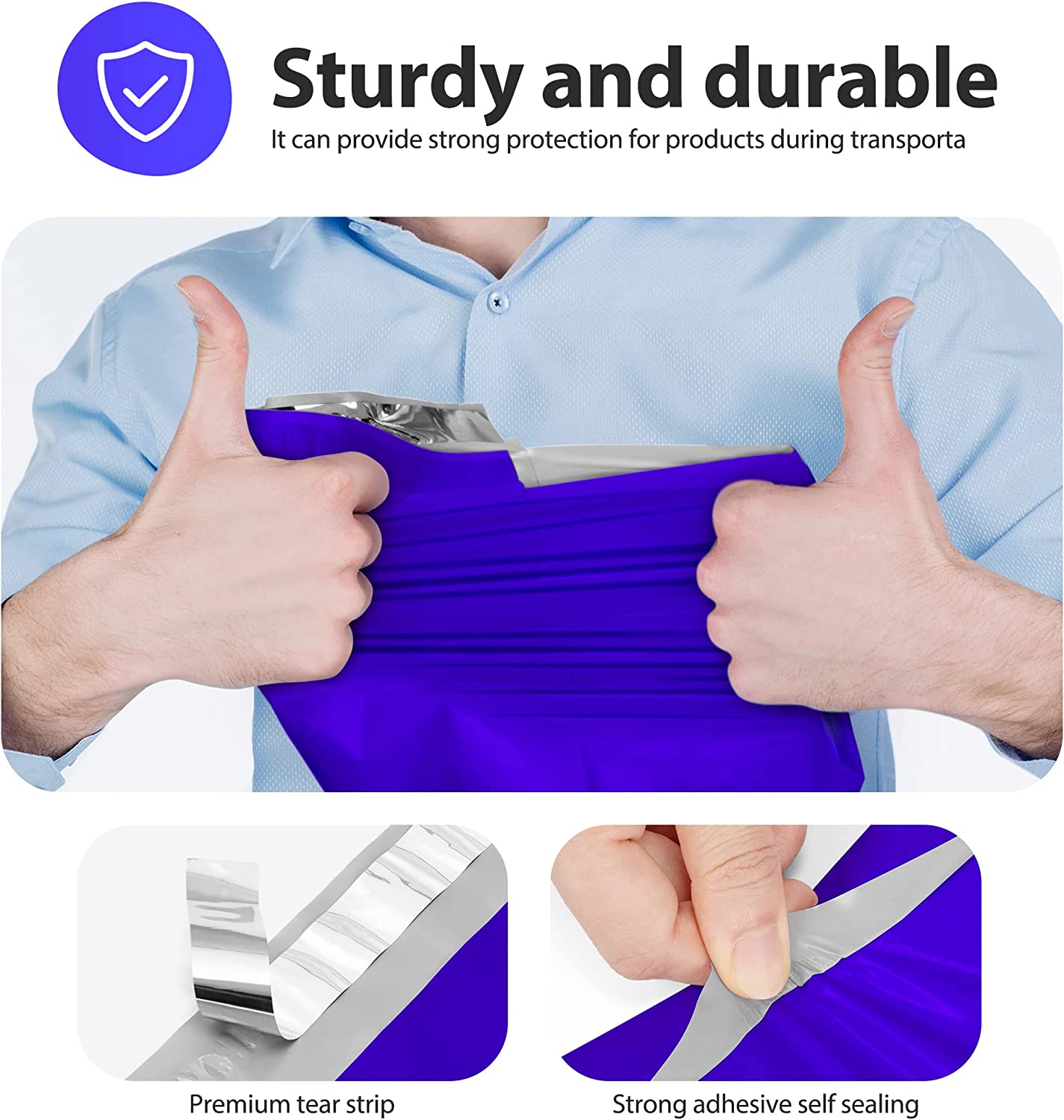12x15.5 Poly-Mailer Envelope Shipping Bags | Royal Blue