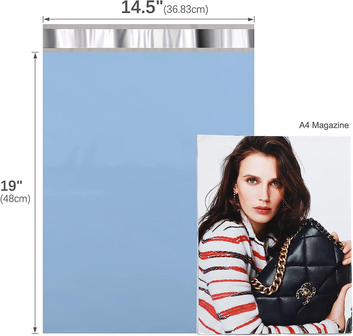 14.5x19 Poly-Mailer Envelope Shipping Bags | Haze Blue