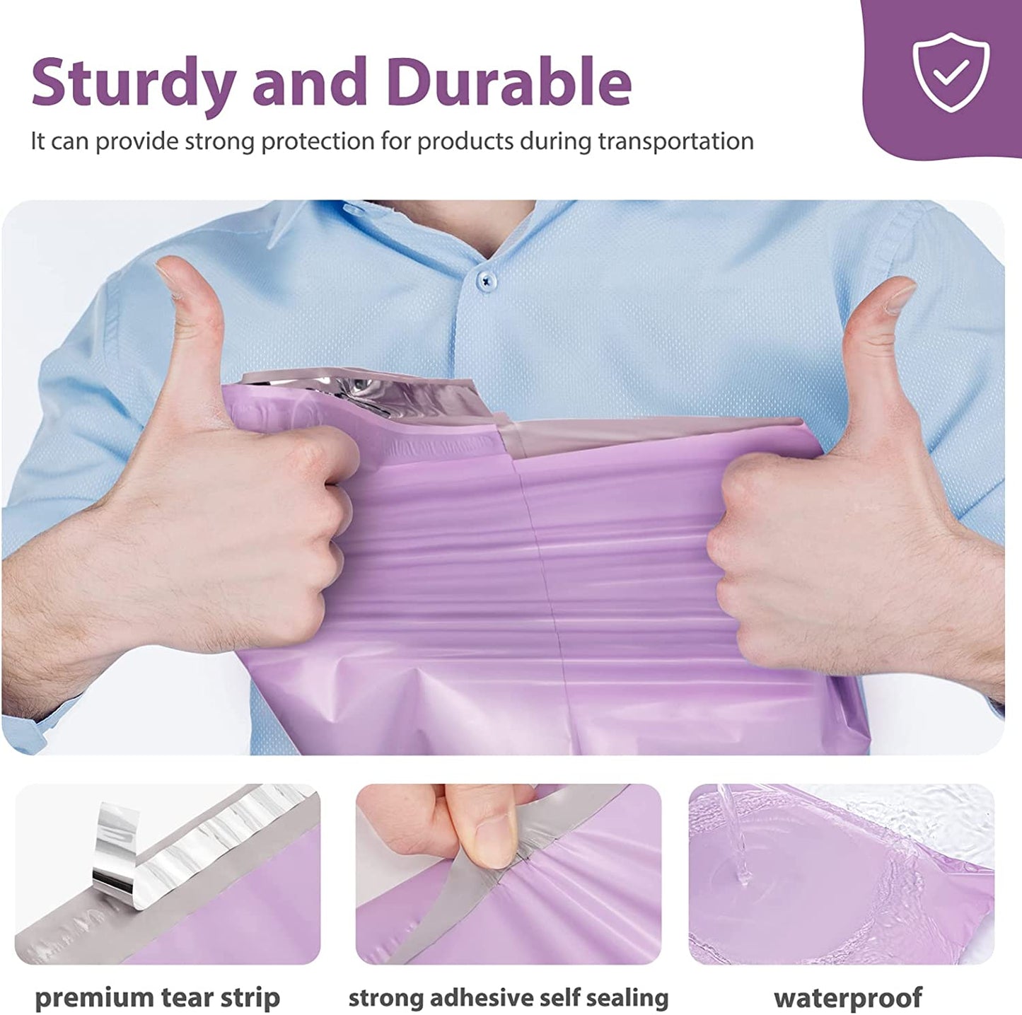 14.5x19 Poly-Mailer Envelope Shipping Bags | Light Purple