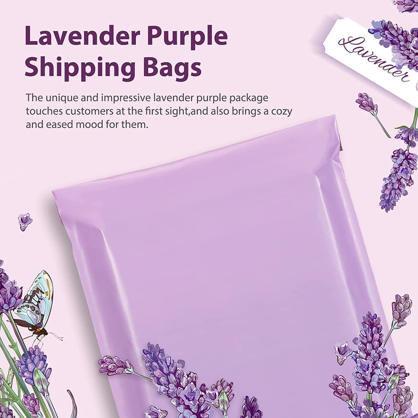 14.5x19 Poly-Mailer Envelope Shipping Bags | Light Purple