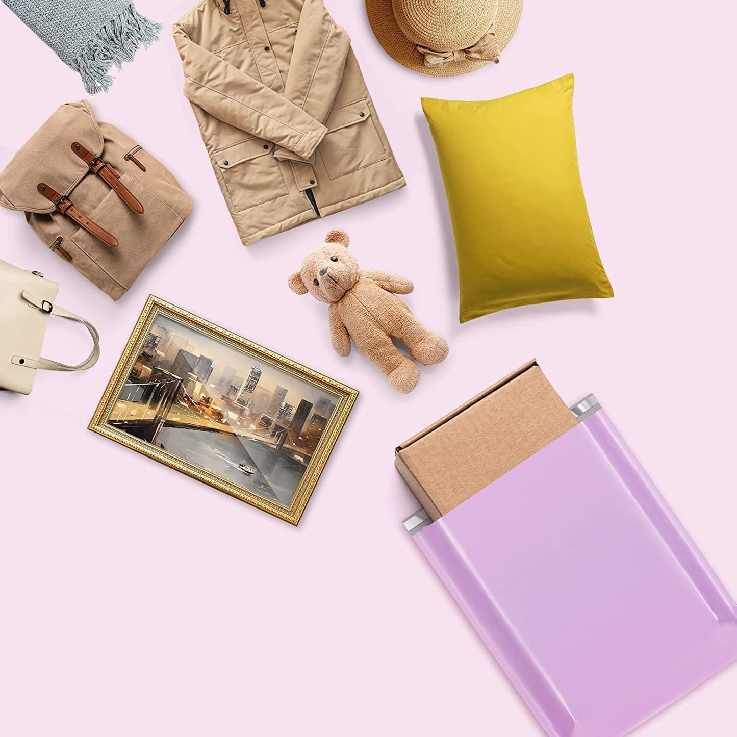 19x24 Poly-Mailer Envelope Shipping Bags | Light Purple