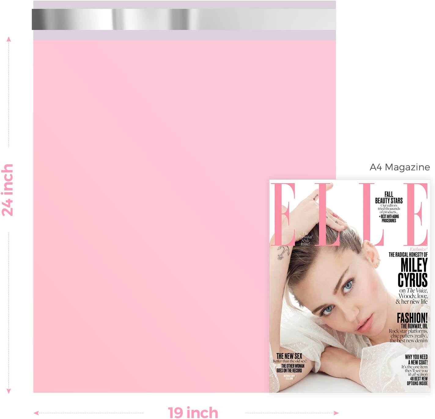 19x24 Poly-Mailer Envelope Shipping Bags | Sakura Pink