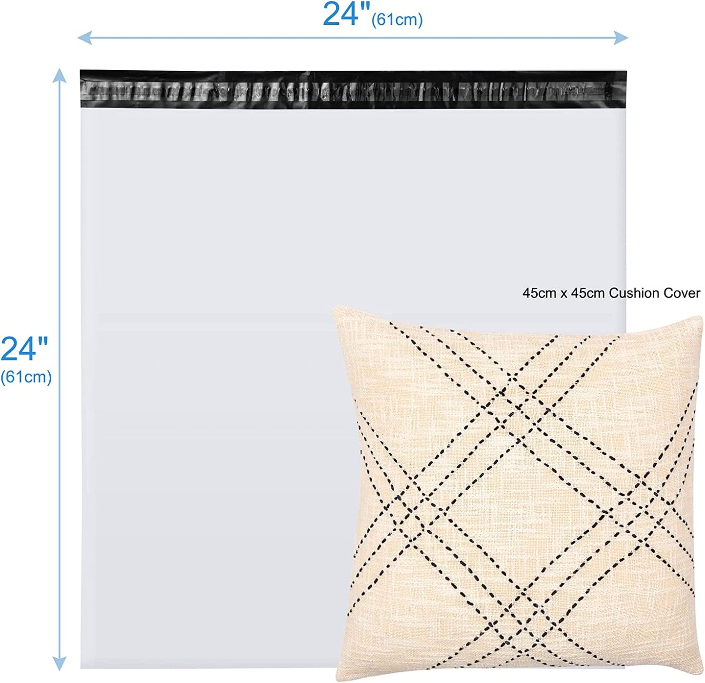 24x24 Poly-Mailer Envelope Shipping Bags | White