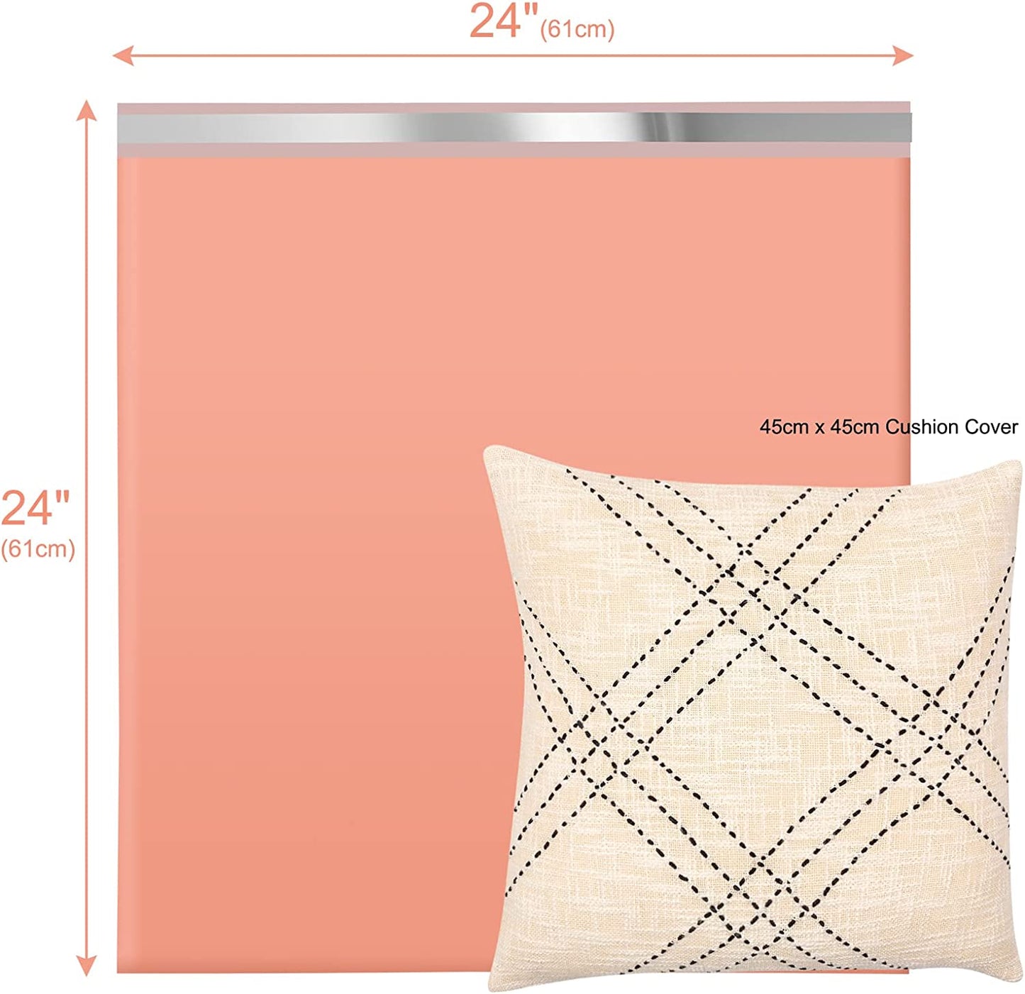 24x24 Poly-Mailer Envelope Shipping Bags | Peach Pink