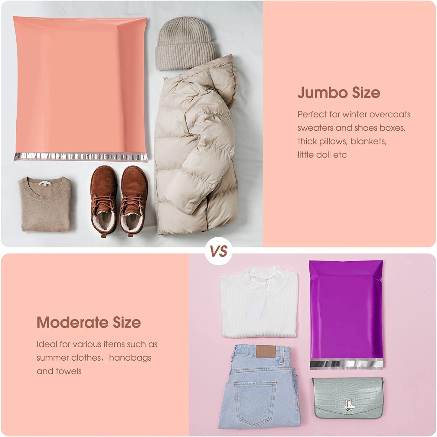 24x24 Poly-Mailer Envelope Shipping Bags | Peach Pink