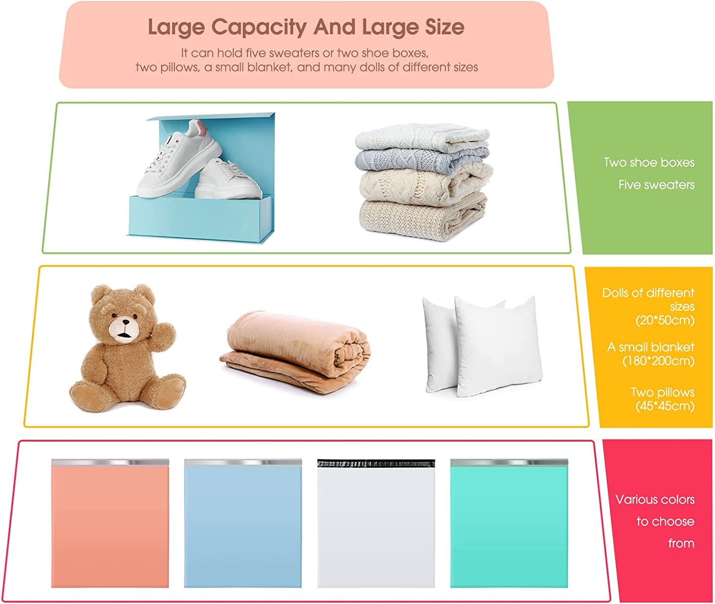 24x24 Poly-Mailer Envelope Shipping Bags | Peach Pink