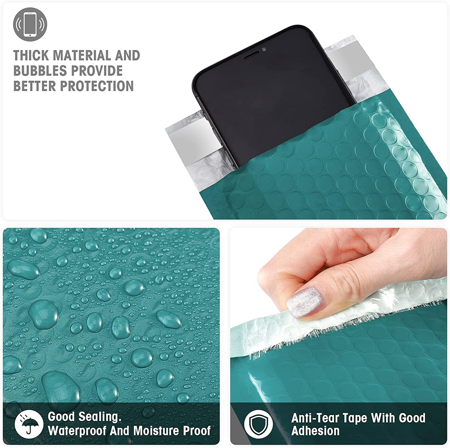 4x8 Bubble-Mailer Padded Envelope | Turquoise Green