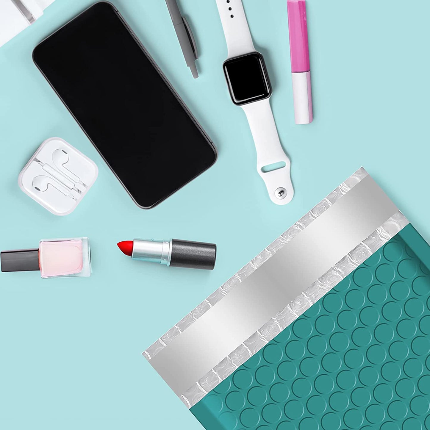 4x8 Bubble-Mailer Padded Envelope | Turquoise Green