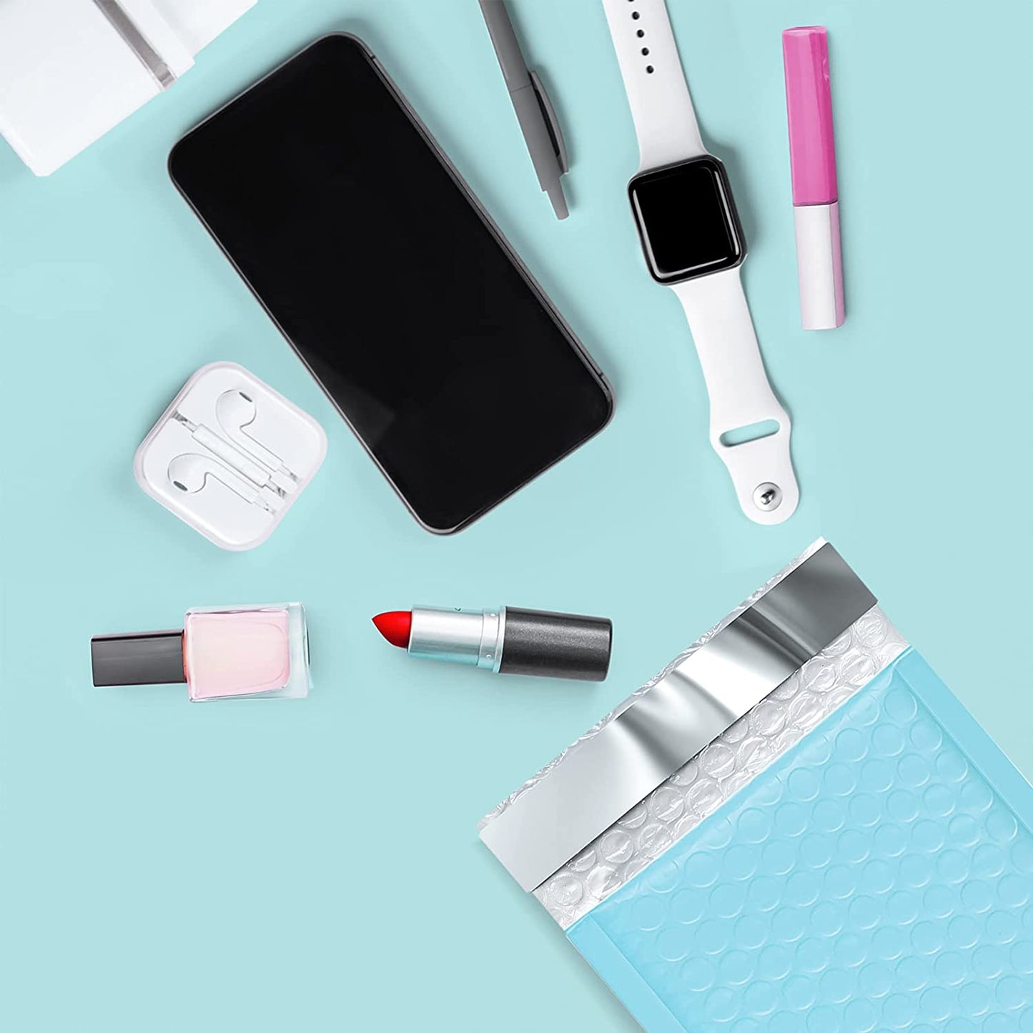 4x8 Bubble-Mailer Padded Envelope | Light Blue