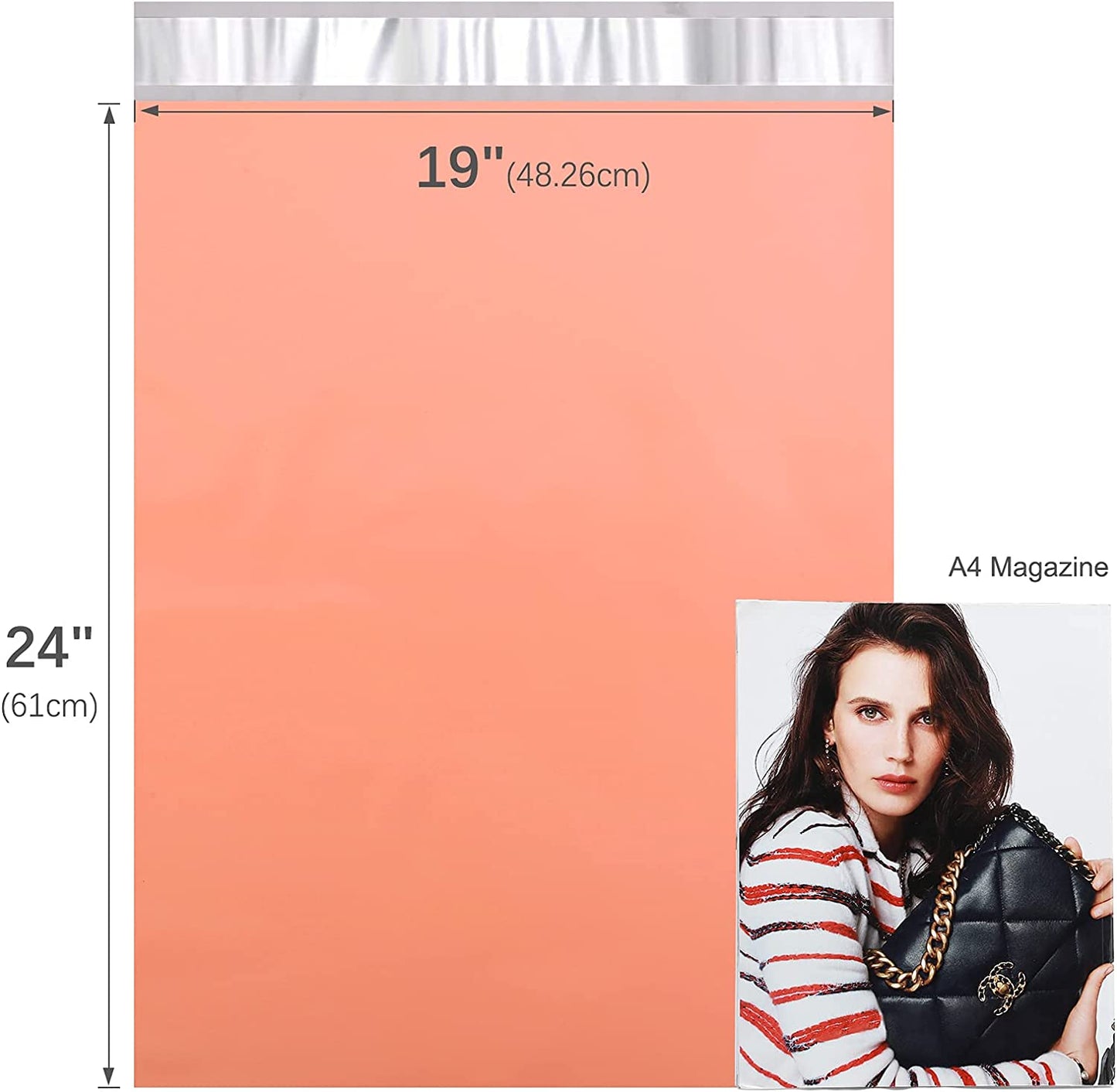 19x24 Poly-Mailer Envelope Shipping Bags | Peach Pink