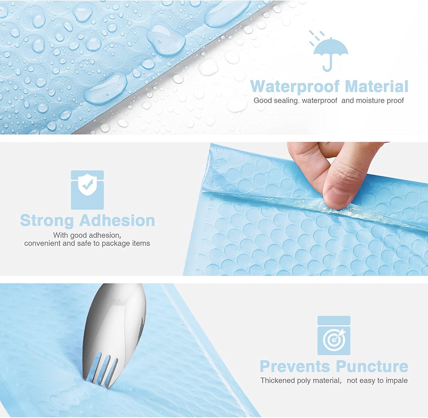 6x10 Bubble-Mailer Padded Envelope | Light Blue