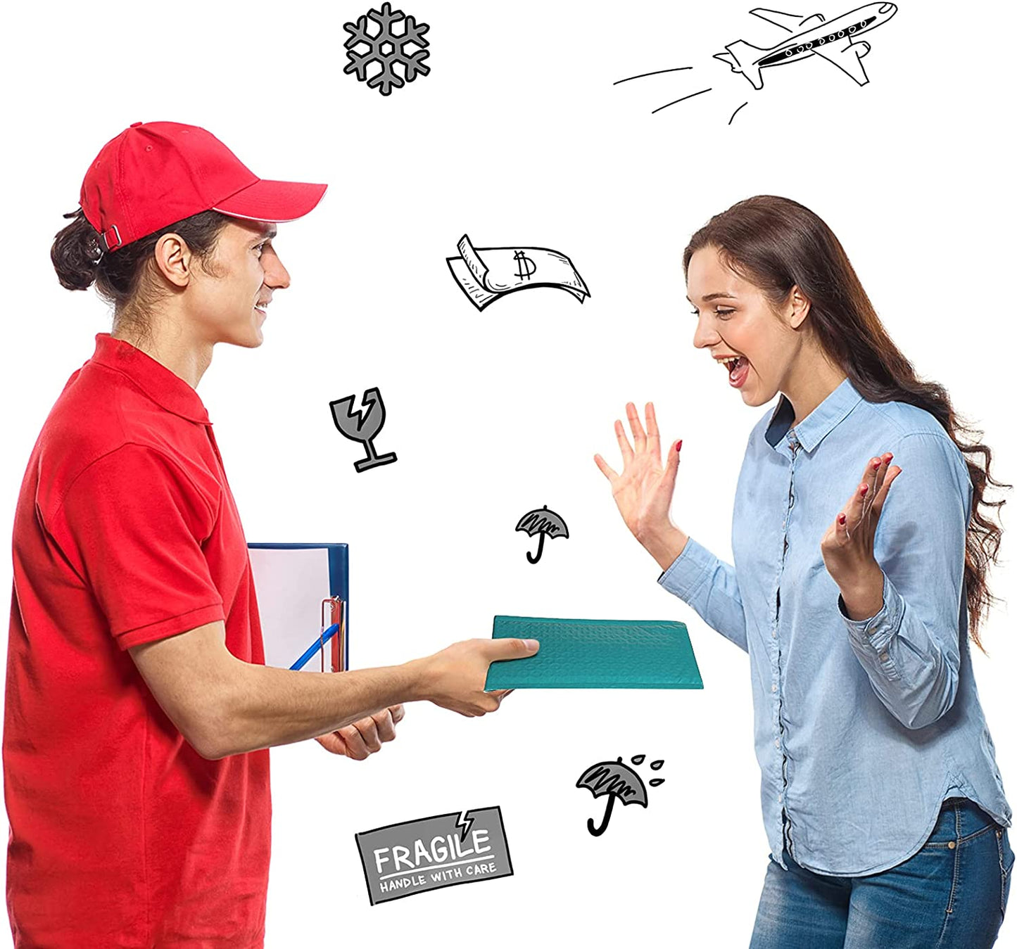 4x8 Bubble-Mailer Padded Envelope | Turquoise Green