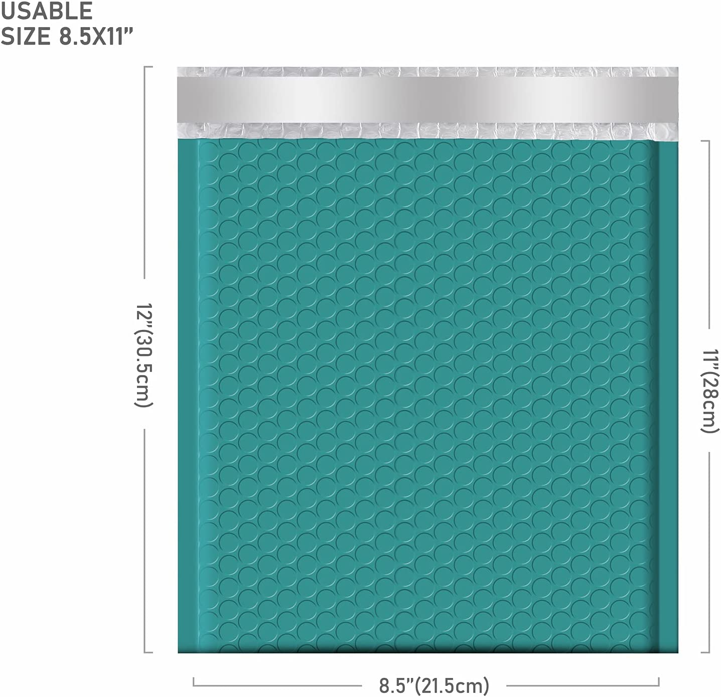 8.5x12 Bubble-Mailer Padded Envelope | Turquoise Green