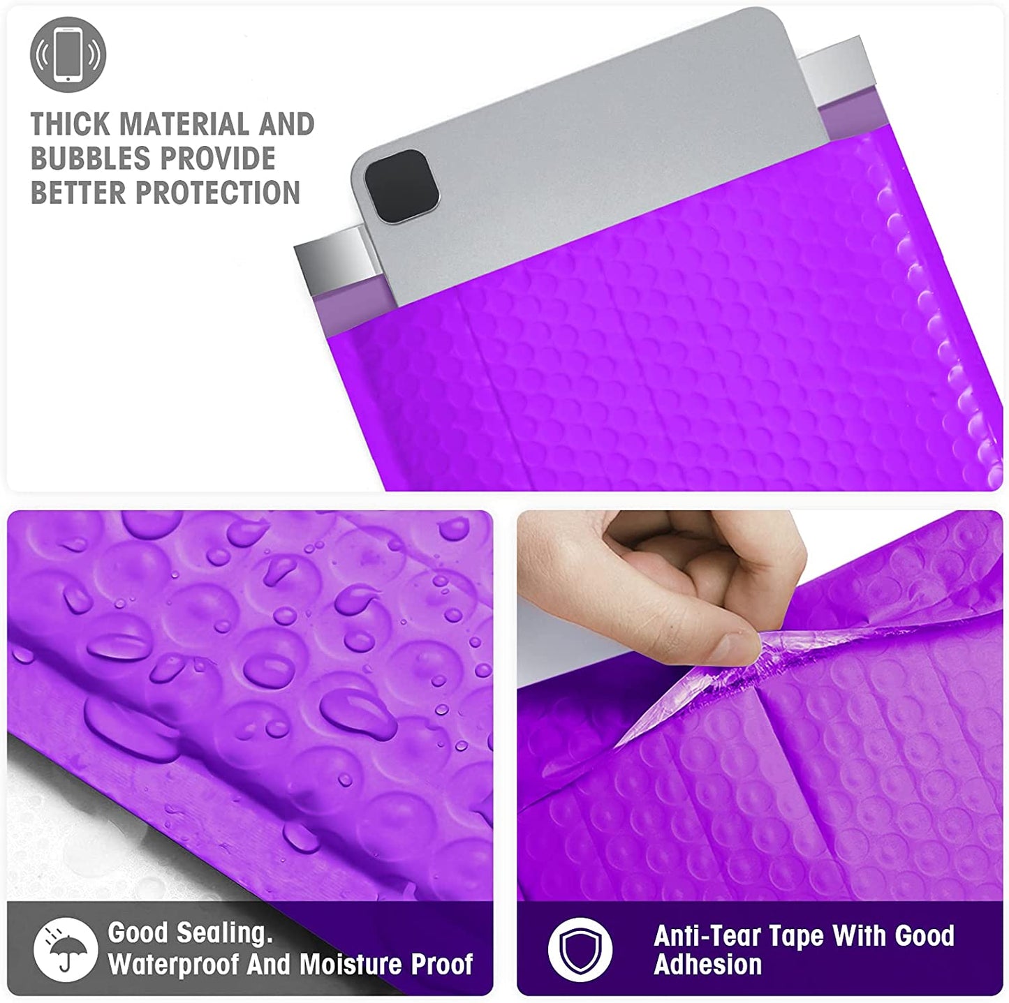 8.5x12 Bubble-Mailer Padded Envelope | Purple