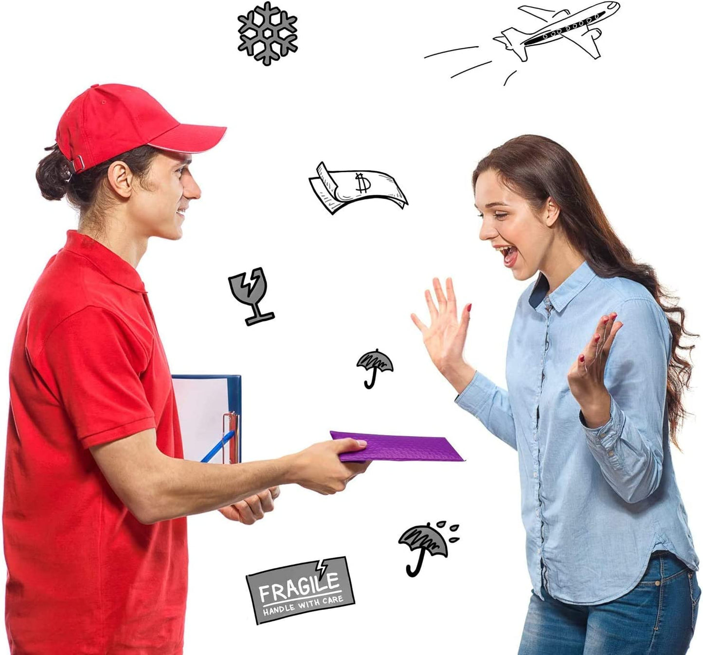 8.5x12 Bubble-Mailer Padded Envelope | Purple