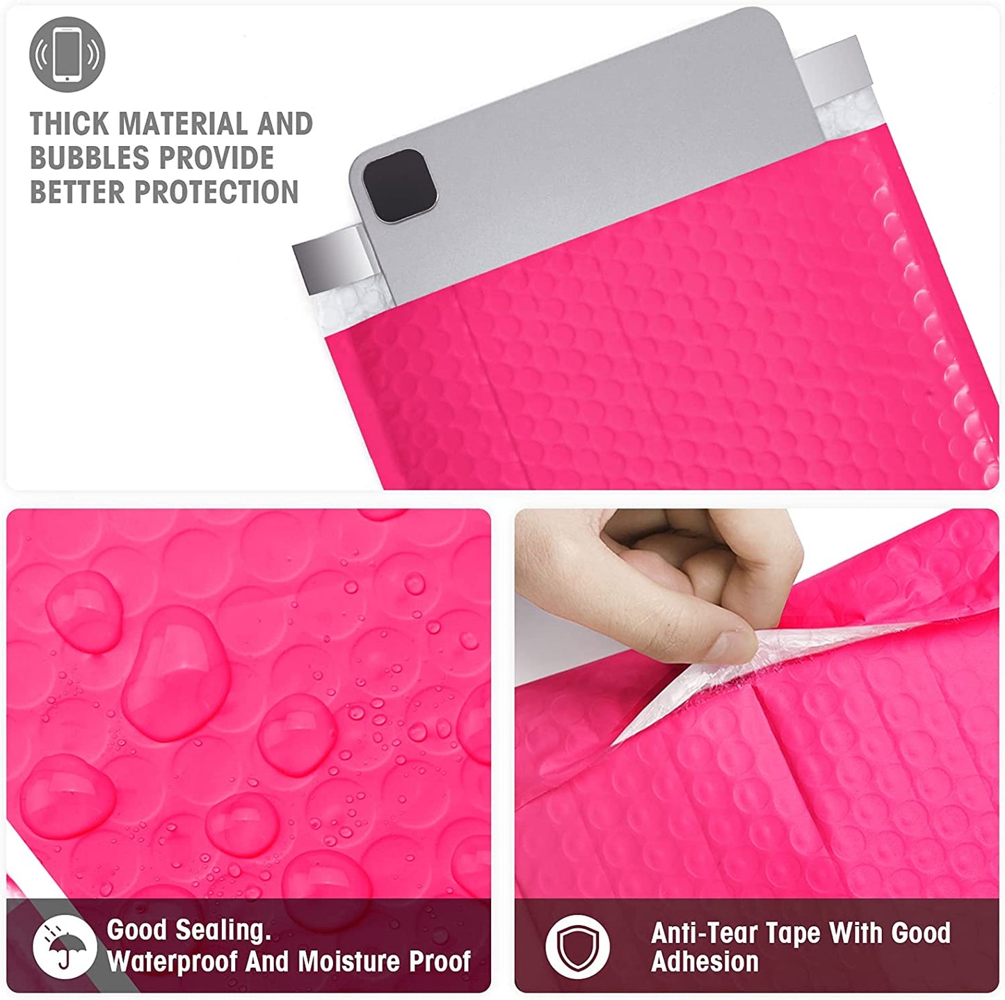 8.5x12 Bubble-Mailer Padded Envelope | Hot Pink