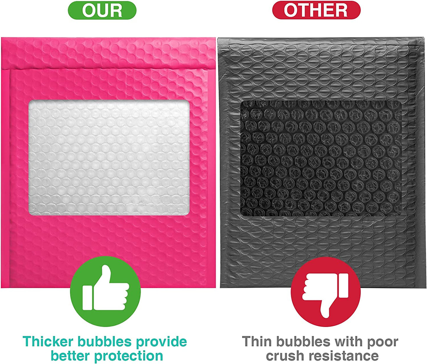 8.5x12 Bubble-Mailer Padded Envelope | Hot Pink