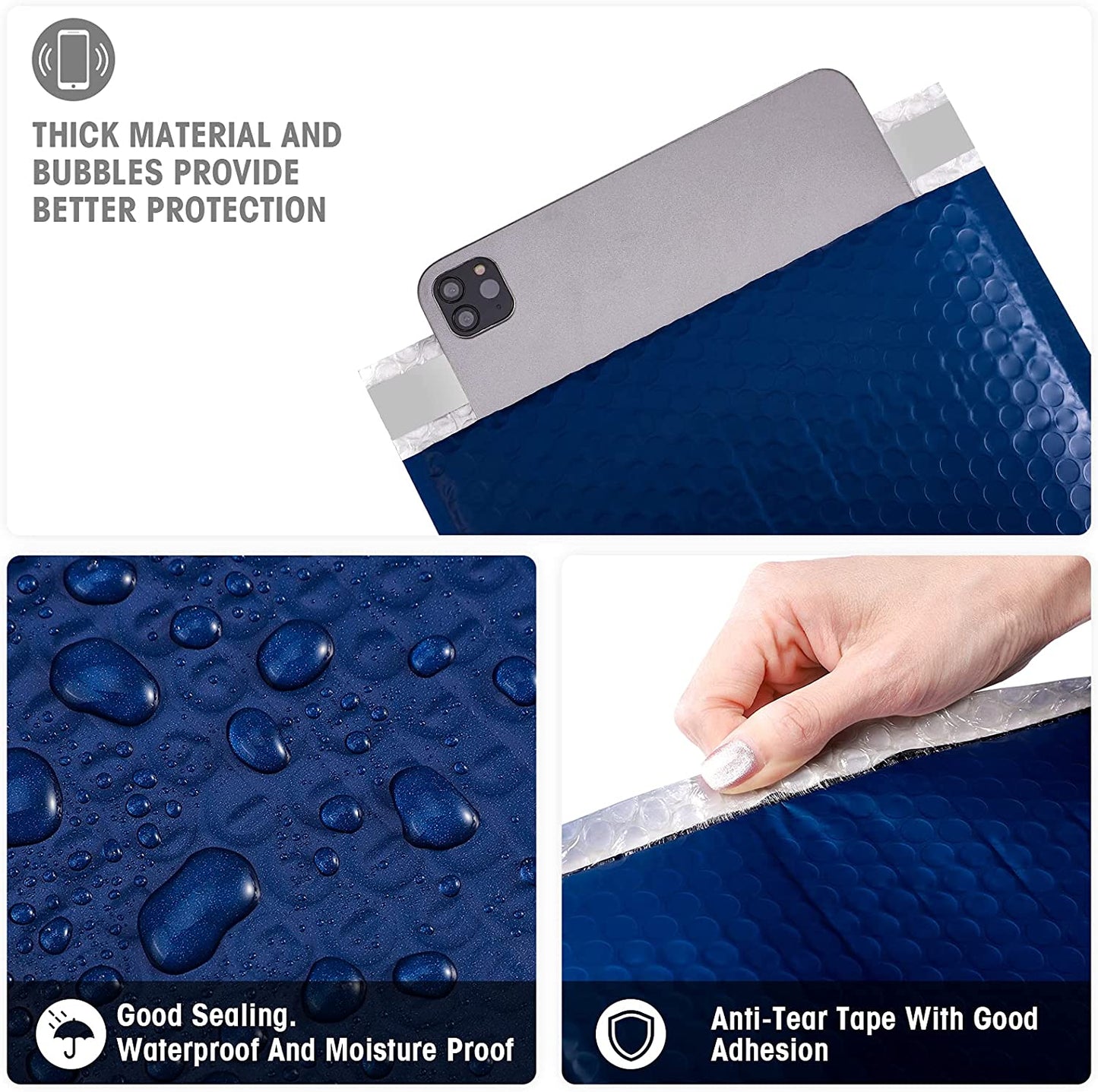 8.5x12 Bubble-Mailer Padded Envelope | Navy Blue