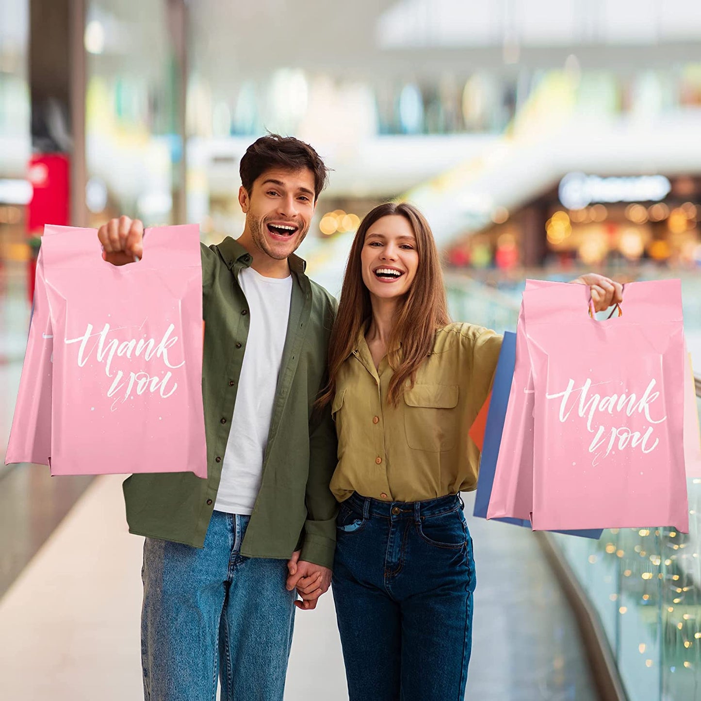 10x13 Poly-Mailer Shipping Bags with Handle | Sakura Pink