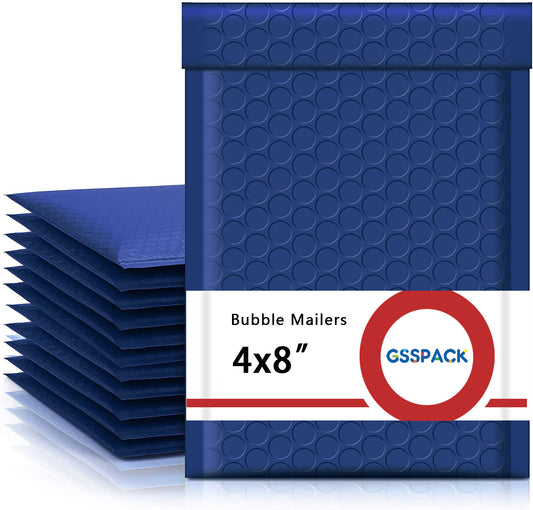 GSSPACK 4x8 Bubble-Mailer Padded Envelope | Navy Blue