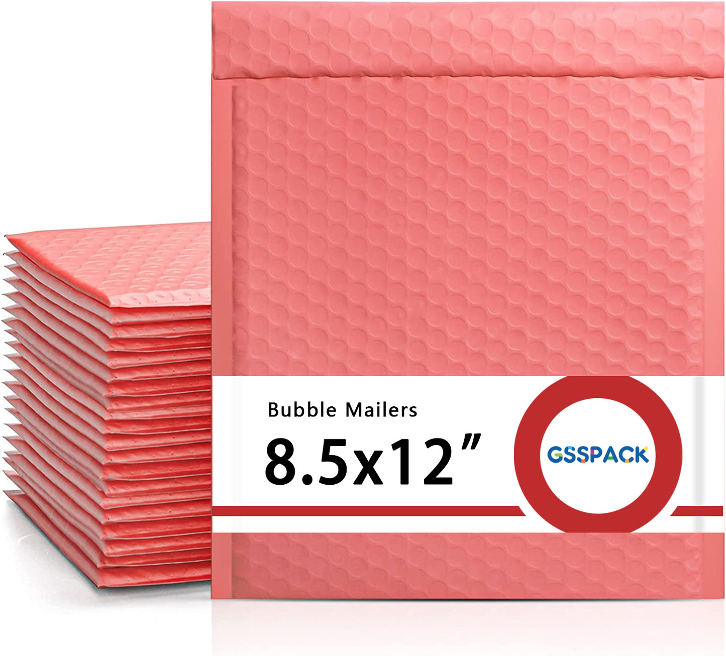 GSSPACK 8.5x12 Bubble-Mailer Padded Envelope | Red coral