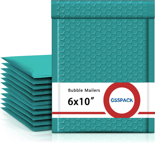 GSSPACK 6x10 Bubble-Mailer Padded Envelope | Turquoise Green