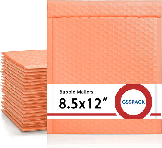 GSSPACK 8.5x12 Bubble-Mailer Padded Envelope | Peach Pink