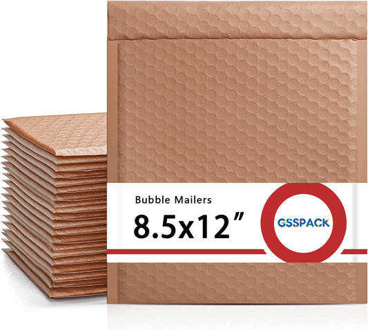 GSSPACK 8.5x12 Bubble-Mailer Padded Envelope | Dark Brown