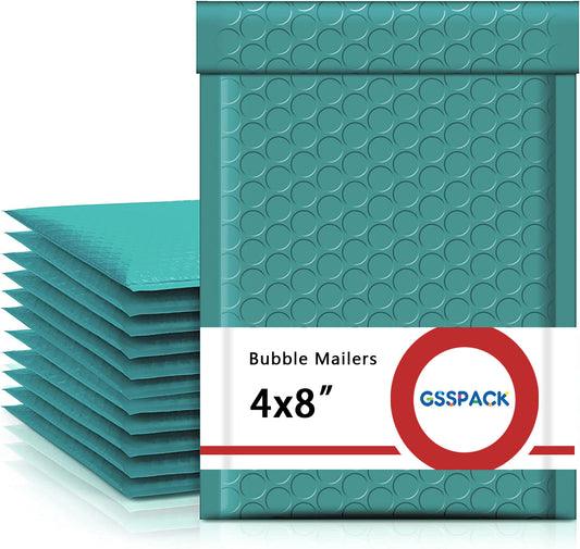 GSSPACK 4x8 Bubble-Mailer Padded Envelope | Turquoise Green