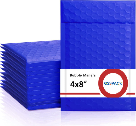 GSSPACK 4x8 Bubble-Mailer Padded Envelope | Royal Blue