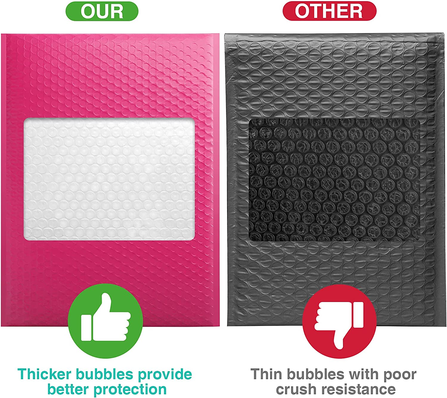 10.5x16 Bubble-Mailer Padded Envelope | Hot Pink