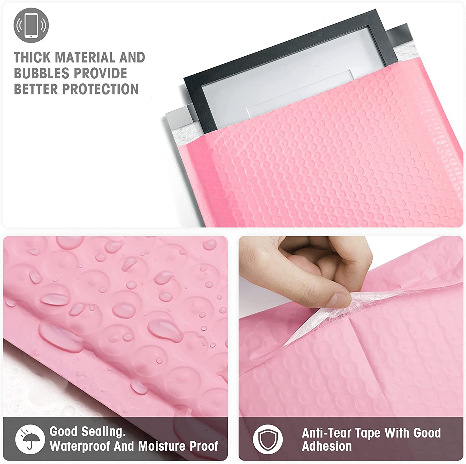 10.5x16 Bubble-Mailer Padded Envelope | Sakura Pink