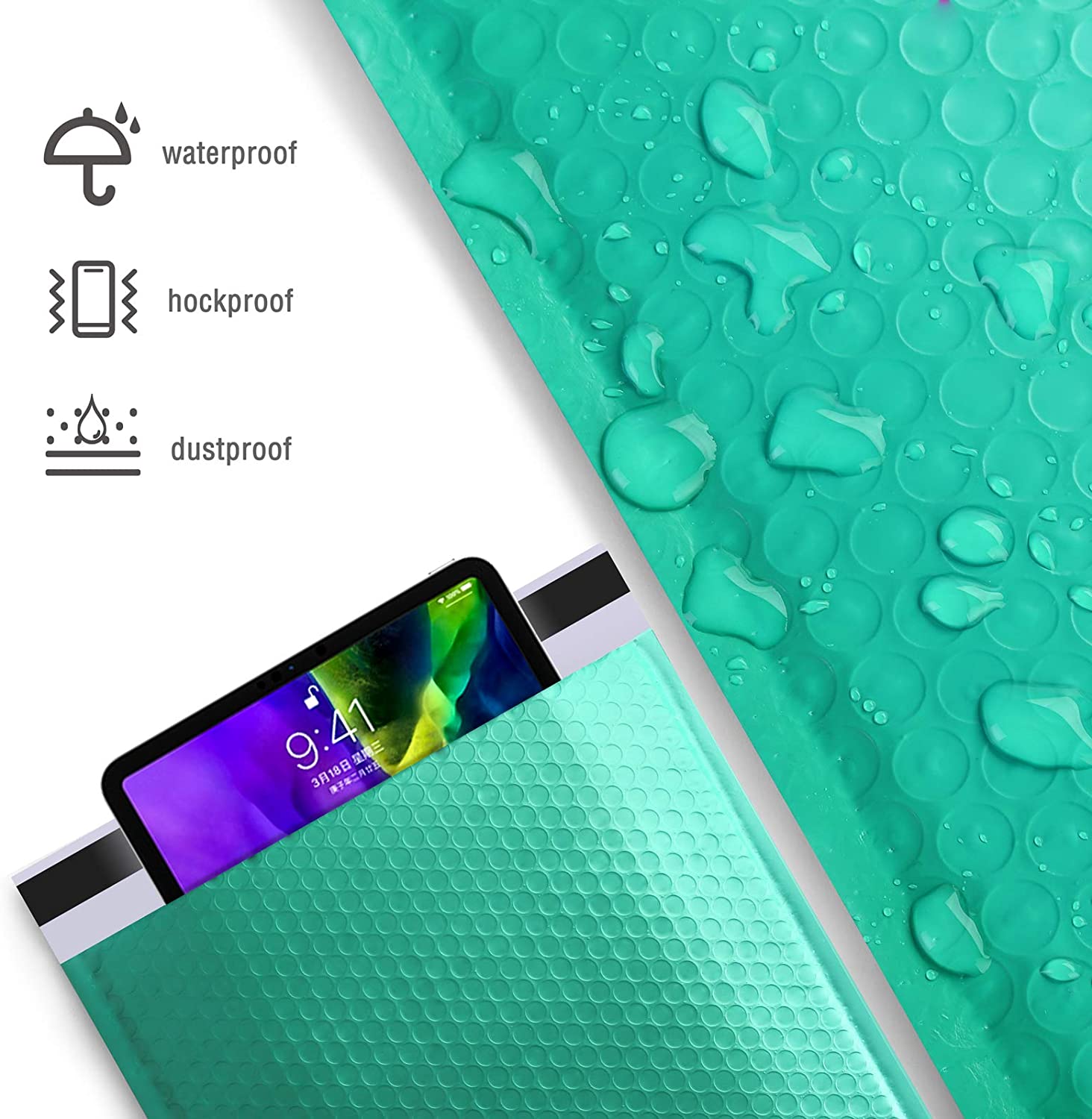 10.5x16 Bubble-Mailer Padded Envelope | Teal