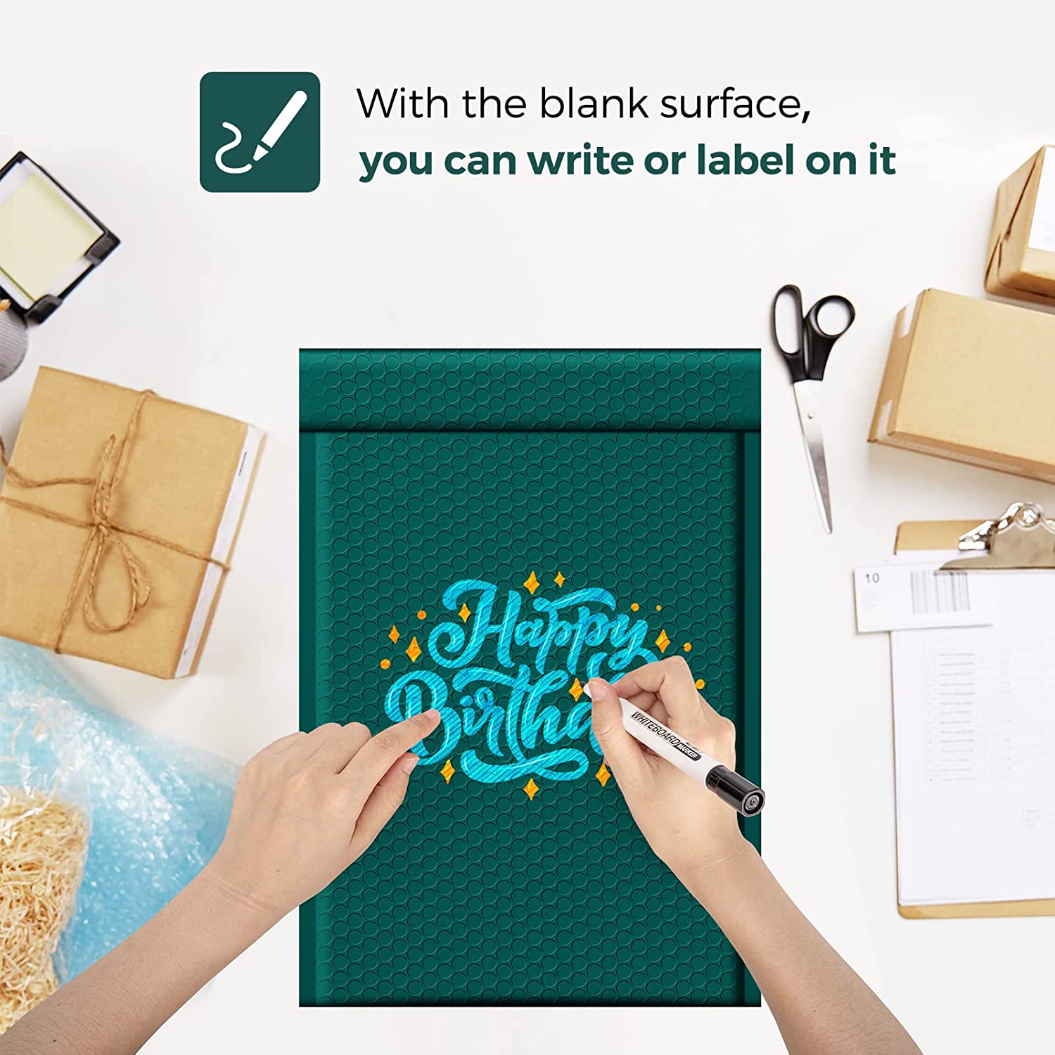 10.5x16 Bubble-Mailer Padded Envelope | Forest Green