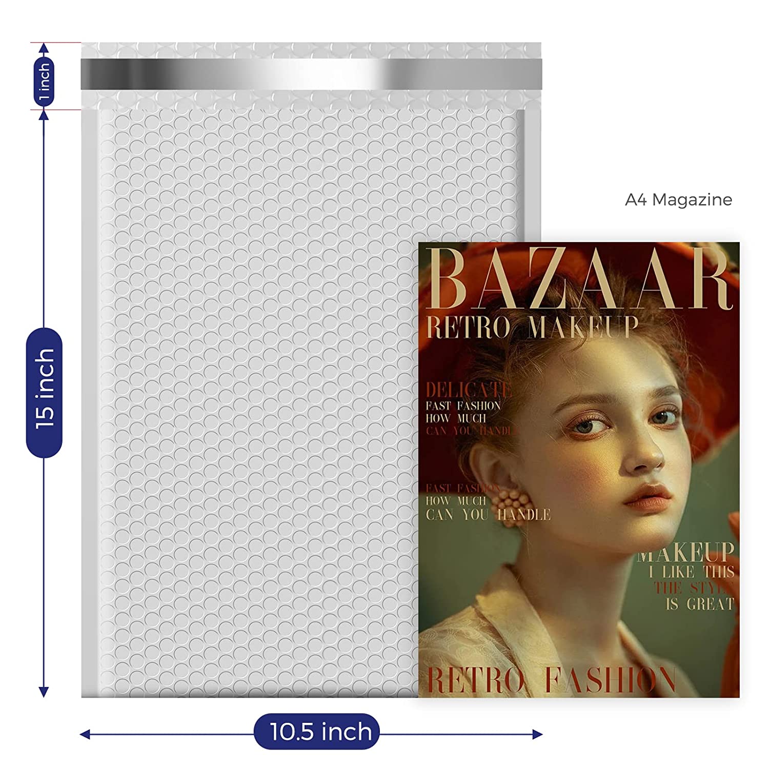 10.5x16 Bubble-Mailer Padded Envelope | White