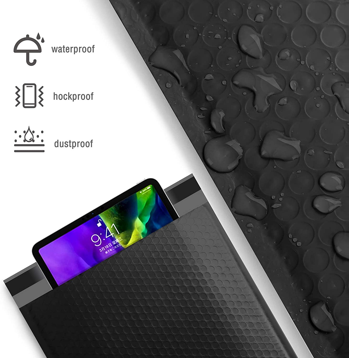 10.5x16 Bubble-Mailer Padded Envelope | Black