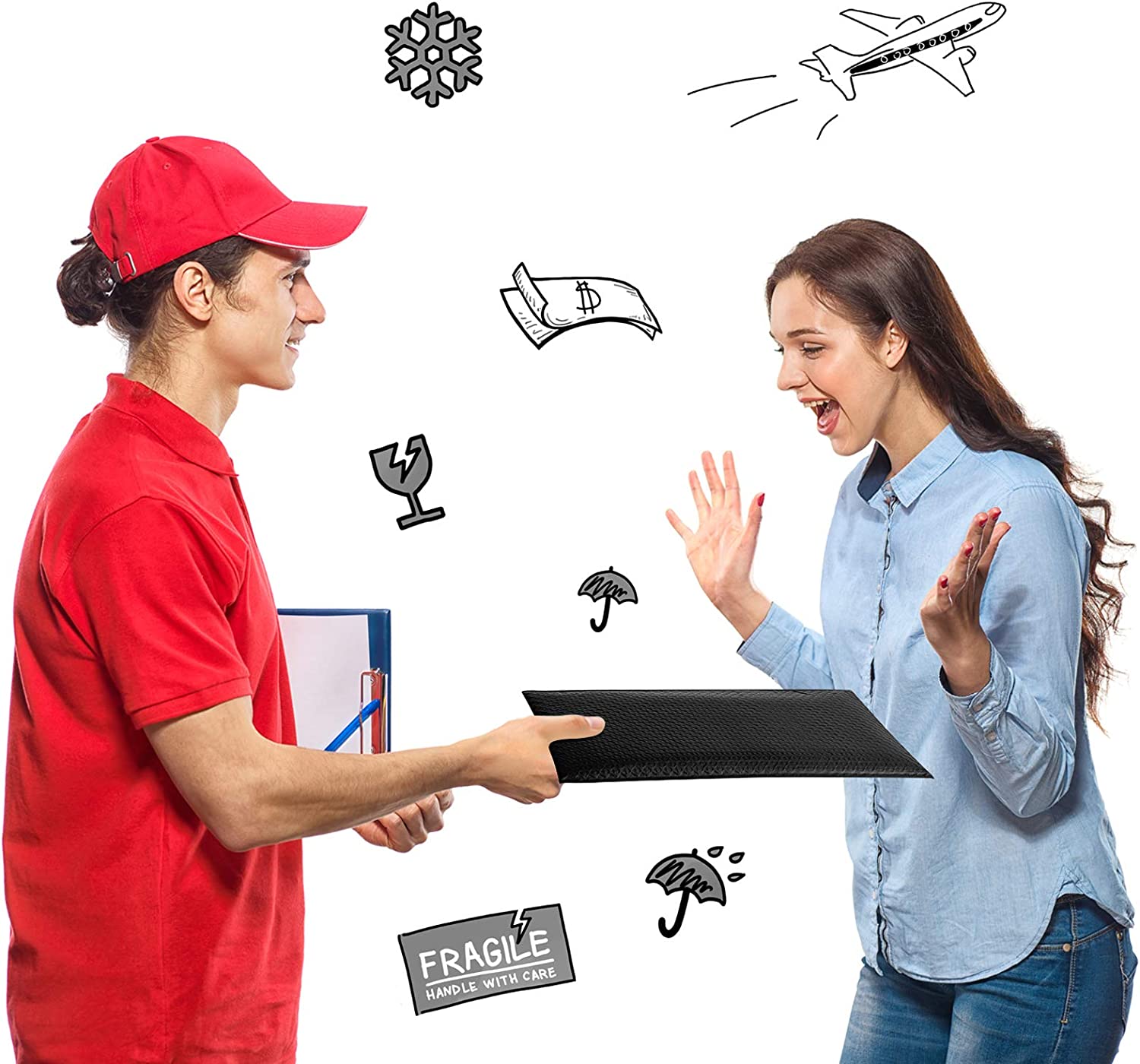 10.5x16 Bubble-Mailer Padded Envelope | Black