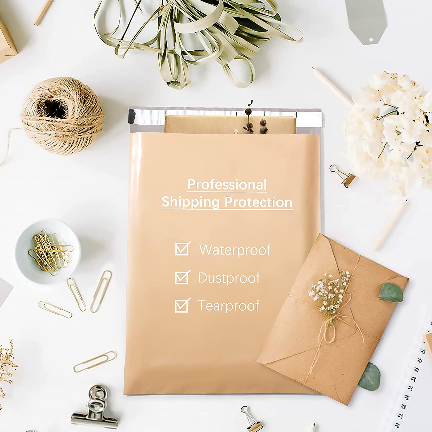 10x13 Poly-Mailer Envelope Shipping Bags | Beige