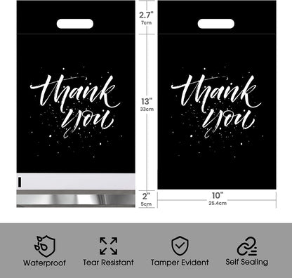 10x13 Poly-Mailer Shipping Bags with Handle | Black