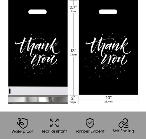10x13 Poly-Mailer Shipping Bags with Handle | Black