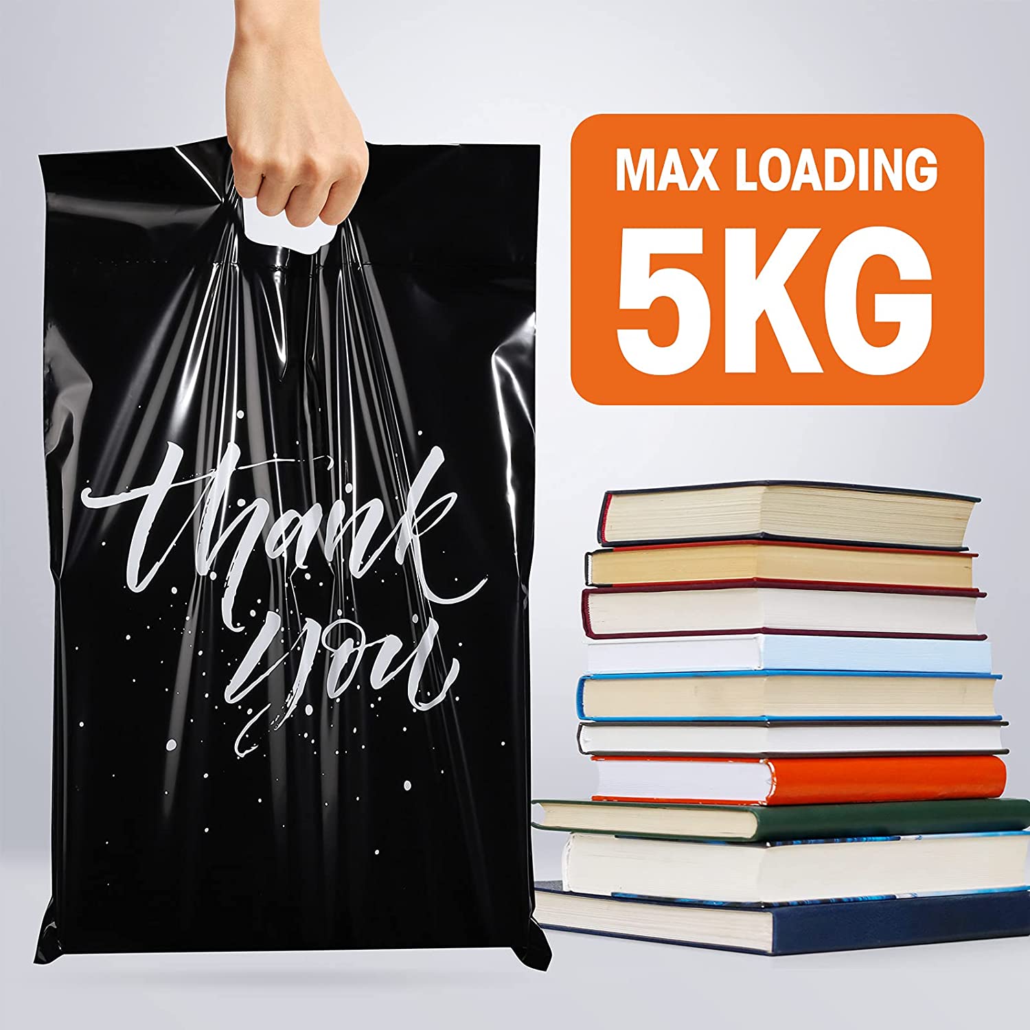 10x13 Poly-Mailer Shipping Bags with Handle | Black