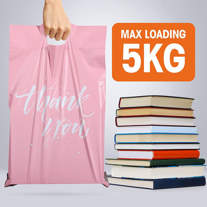 10x13 Poly-Mailer Shipping Bags with Handle | Sakura Pink