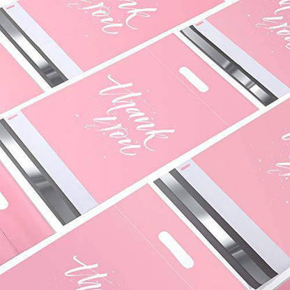 12x15.5 Poly-Mailer Self-Sealing Envelope Shipping Bags with Handle | Sakura Pink